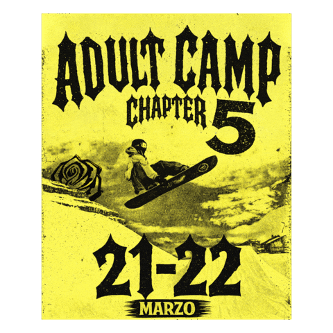 Snowboarding Adult Camp Sticker by The Garden snowboard