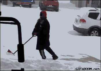 Image result for man shoveling snow gif