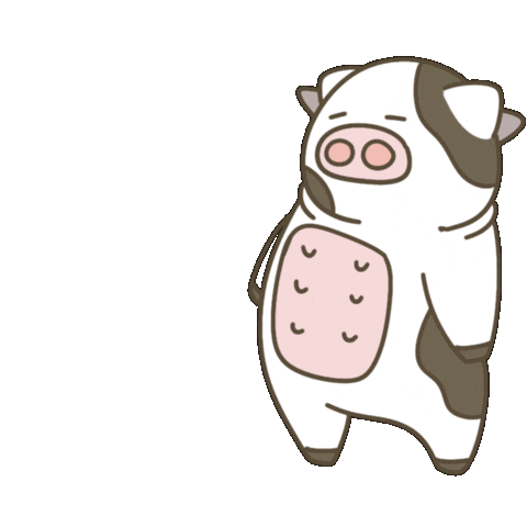 Tired Cow Sticker