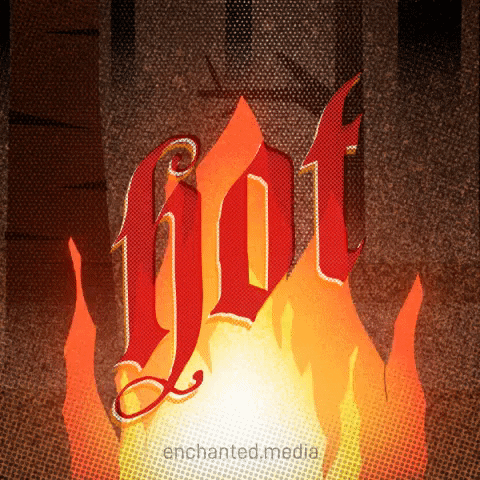 EnchantedMedia hot animation text fire GIF