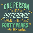"One person can make a difference, even if it takes forty years" Fred Korematsu quote