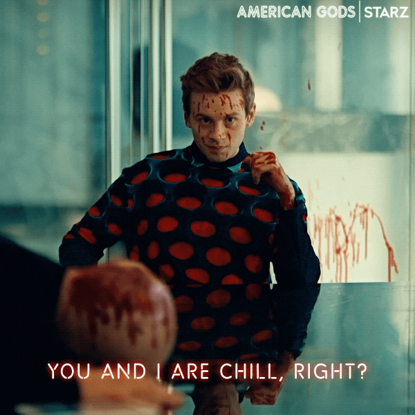 Nervous Bruce Langley GIF by American Gods