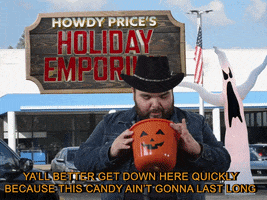 HowdyPrice halloween eat candy cowboy GIF