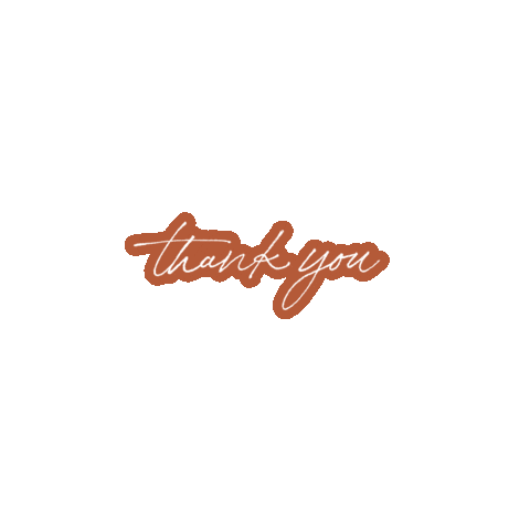 Typography Thank You Sticker by Cindy Albanese Creative