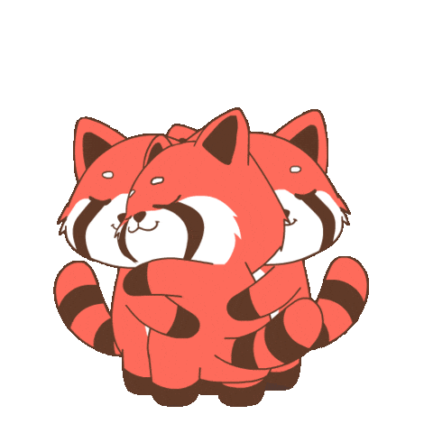 Red Panda Hug Sticker