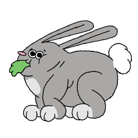 Bunny Eating Sticker by Peter Steineck