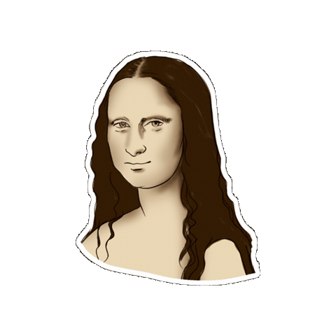 Mona Lisa Microbiology Sticker by Sketchy