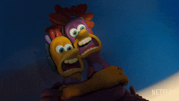 Scared Chicken Run GIF by NETFLIX