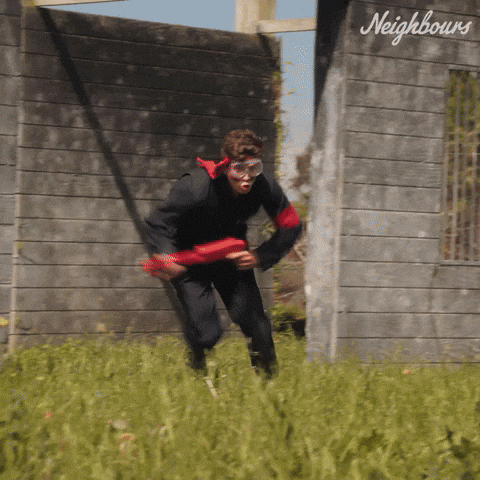 Paintball Neighbours Tv GIF by Neighbours (Official TV Show account)