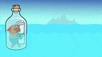 boat fishing a bottle