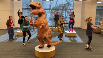 T Rex Dancing GIF by Springville Library