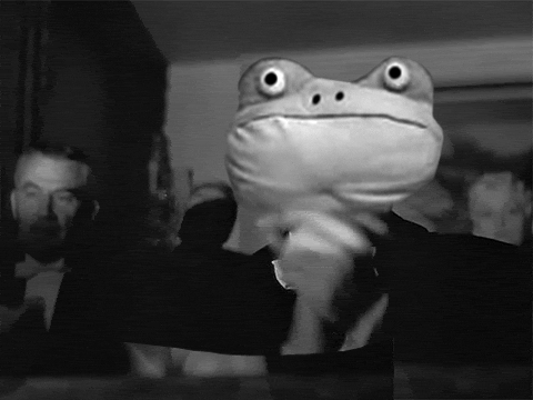 applause frog get out orson welles frogout GIF
