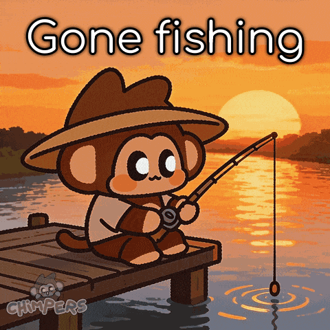Relaxing Gone Fishing GIF by Chimpers