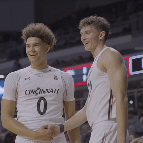 Basketball Handshake GIF by Cincinnati Bearcats