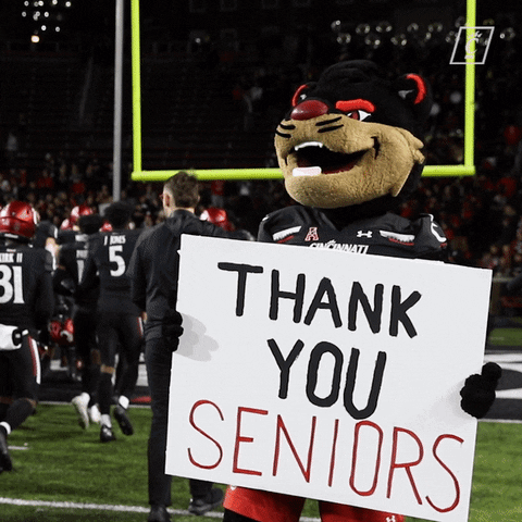 University Of Cincinnati Thank You Seniors GIF by Cincinnati Bearcats