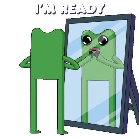 Getting Ready Here We Go Sticker by fwogs