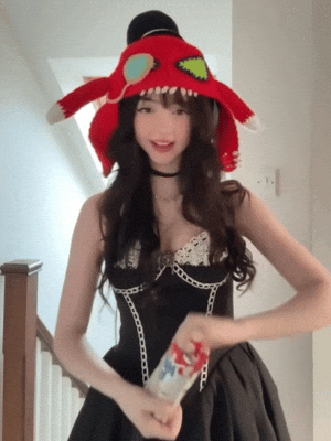 Beautiful Girl Eating GIF