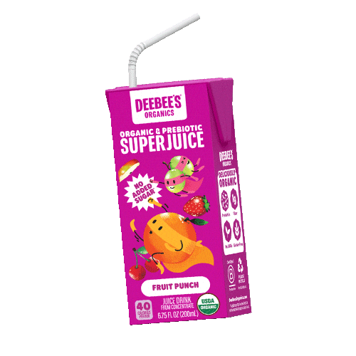 Fruit Punch Juice Box Sticker by DeeBee's Organics