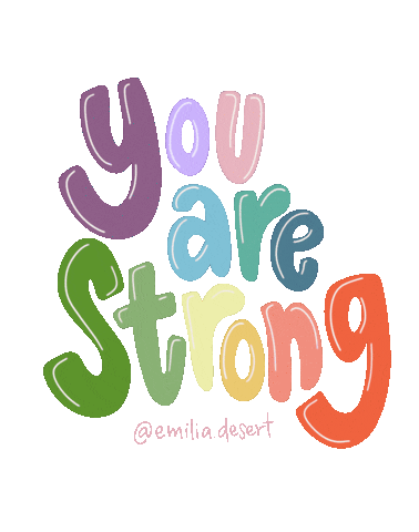 Lettering You Are Strong Sticker by Emilia Desert