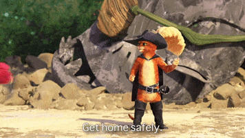 Good Night Get Home Safe GIF by Puss In Boots