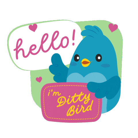 Bonjour Hello Sticker by DITTY BIRD