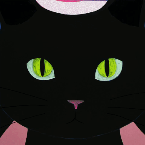 Black Cat Hello' Sticker | Spreadshirt