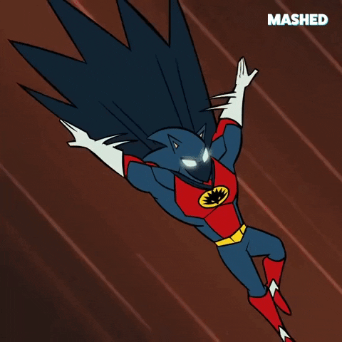 Super Hero Falling GIF by Mashed