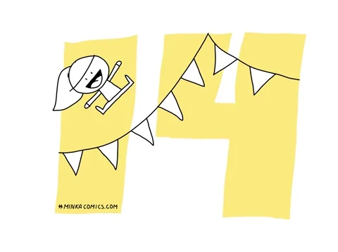 Birthday 14Th GIF by Minka Comics