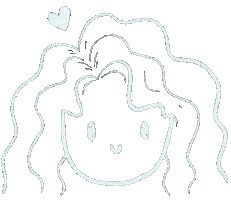 Girl Curly Hair Sticker