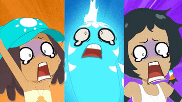 Scared Cartoon GIF by Droners
