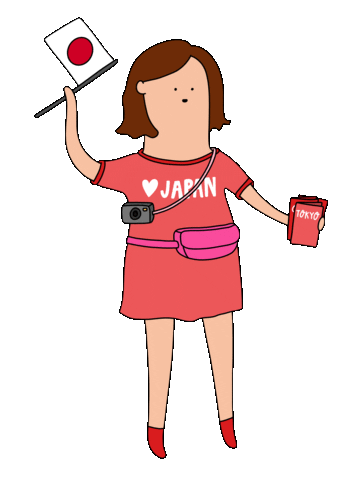 Traveling Japan Flag Sticker by EmyRitar