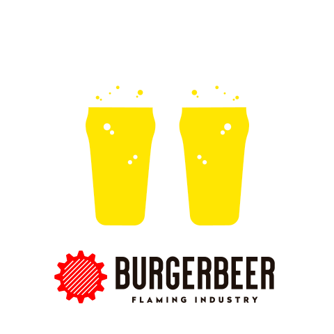 Burgers a la parrilla y cerveza artesanal. Flaming Industry Sticker