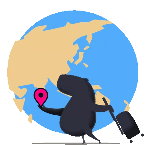 Travel World Sticker by Real Brown