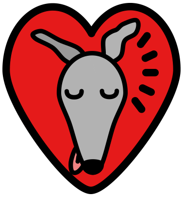 I Heart Greyhounds Sticker