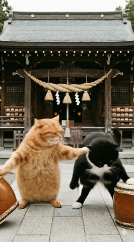Fighting Cats GIF