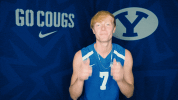 Sport Finger Guns GIF by BYU Cougars