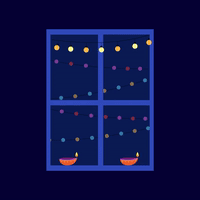 Diwali Lights Window