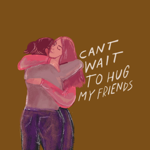 Best Friends Hug GIF by BrittDoesDesign