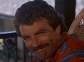 tom selleck mustache GIF