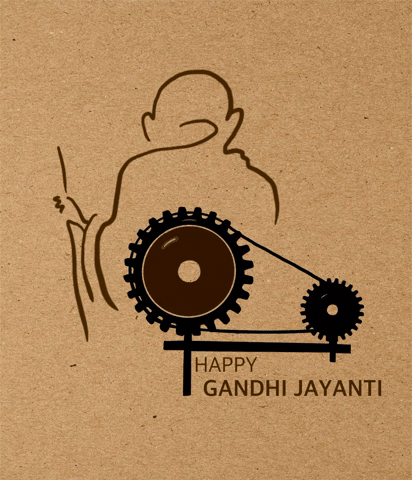 Gandhi Jayanti Art GIF