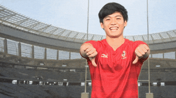 Rugby Thumbs Down GIF by 1 Play Sports