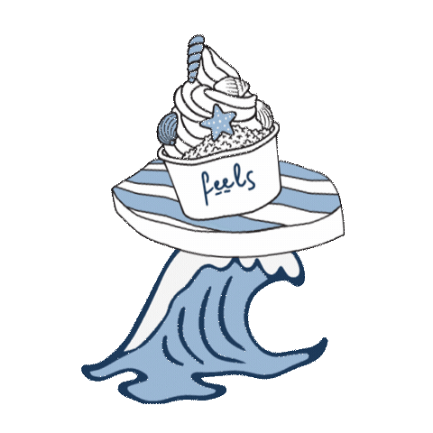 Feels Frozen Yogurt Sticker by Saddle Cafe