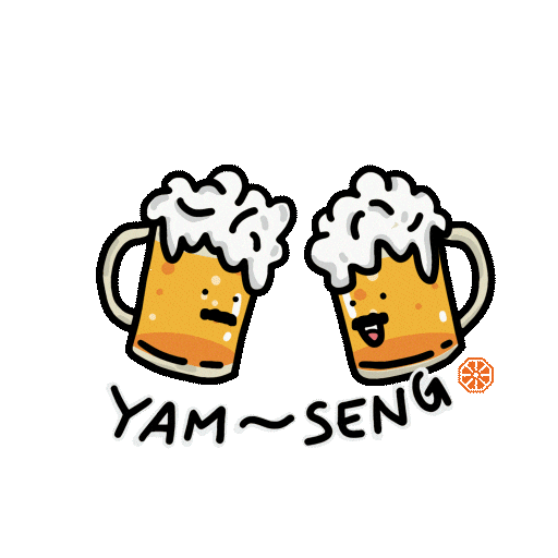 Hungry Cheers Sticker by Lau Pa Sat