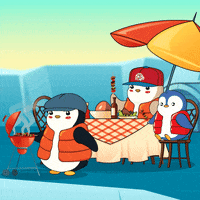 Grilling Euro Trip GIF by Pudgy Penguins