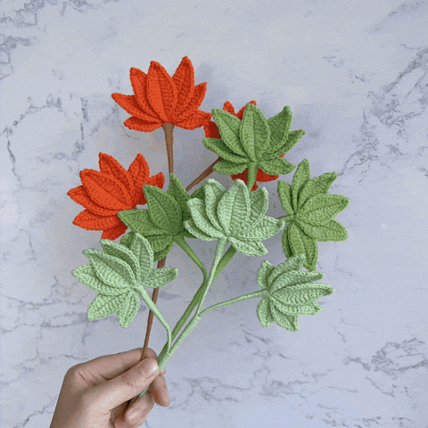 Crochet Maple Leaves Free Pattern GIF