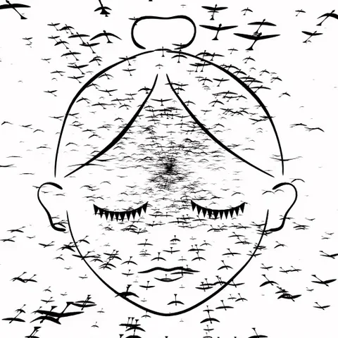 black and white meditation GIF by floating point motion design