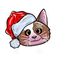 Cat Christmas Sticker by Brigada Barcelona