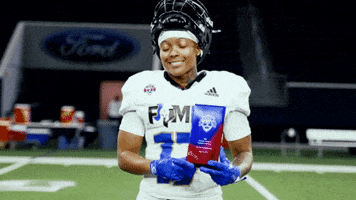 Womens Football Smile GIF by Women's National Football Conference