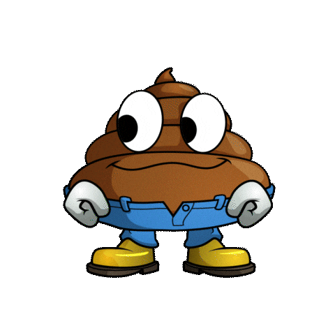 Poo Oops Sticker by Hugo.fm
