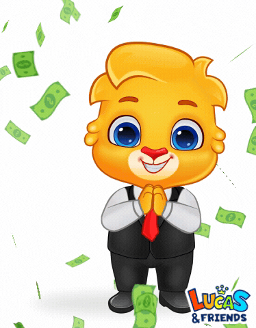 Make It Rain Success GIF by Lucas and Friends by RV AppStudios